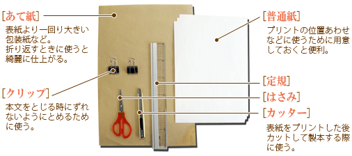 製本の際用意する道具